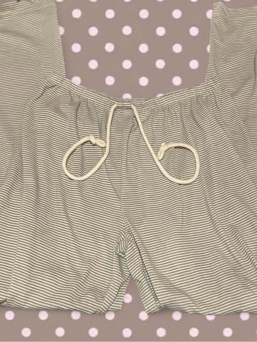 Striped Beige Lounge Trousers with Drawstring